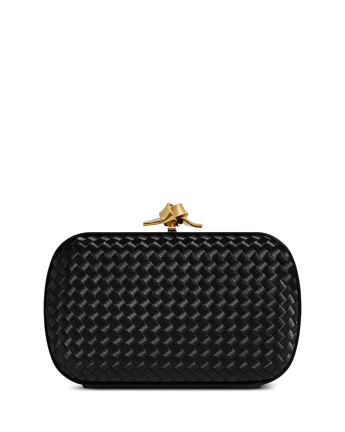 Bottega Veneta Knot Intreccio Satin Minaudière Clutch