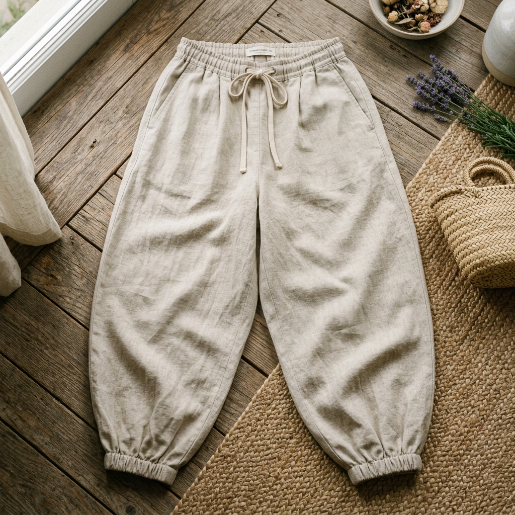 Balloon trousers laid flat summer variety